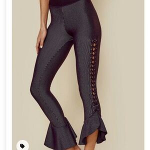 Blue Life Laced Up Ruffle High Waist Legging Small